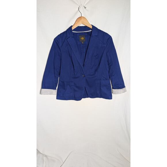 Outback Red Women's Royal Blue Flip Cuff Blazer Sz Medium Business Career - Picture 3 of 8